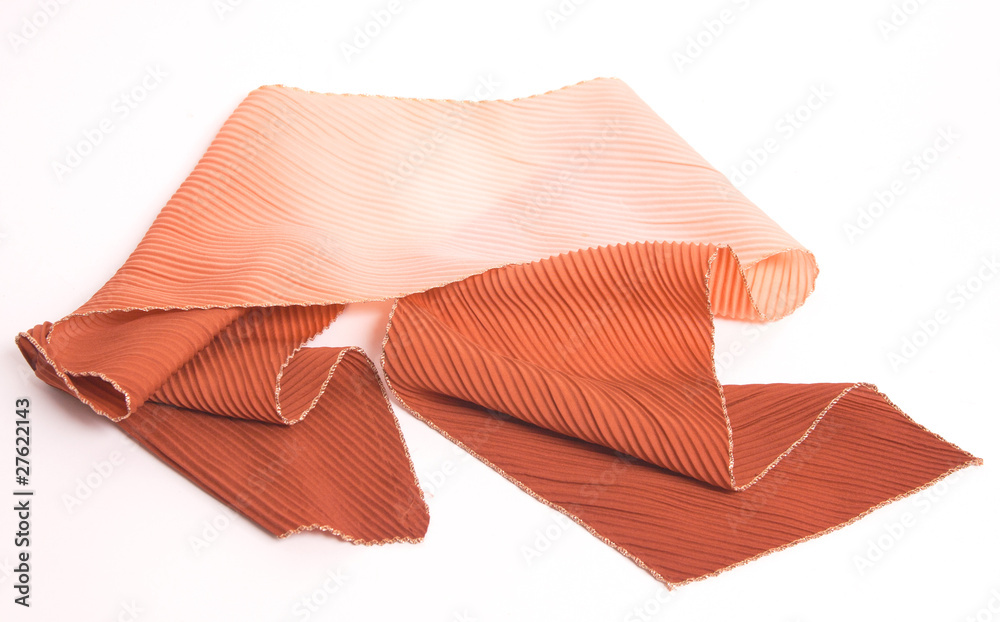 Pleated brown and cream scarf Pleated brown and cream scarf