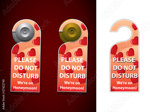 We are on Honeymoon - do not disturb hanger on door knob