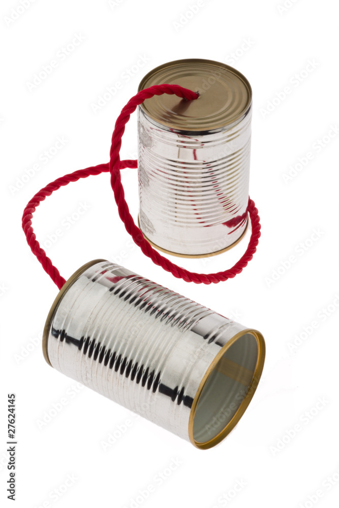 Blechdose als Symbolphoto Kommunikation Blechdose als Symbolphoto Kommunikation
