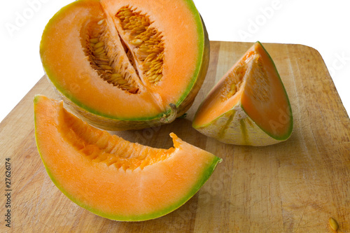 Obraz na płótnie sliced cantaloupe melon w salonie