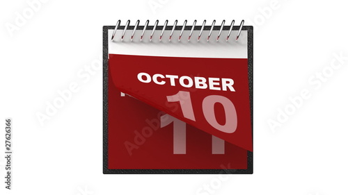 Monthly calendar flipping pages with alpha channel