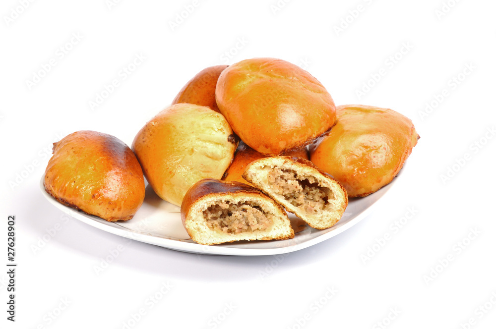 Freshly baked patty with meat Freshly baked patty with meat