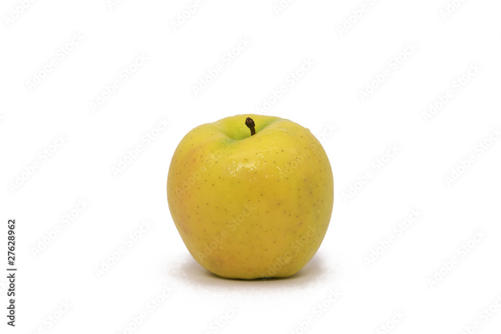 Single Yellow Apple Isolated on a White Background Single Yellow Apple Isolated on a White Background
