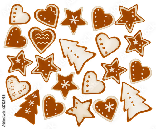 Christmas frame background of gingerbreads. Vector.