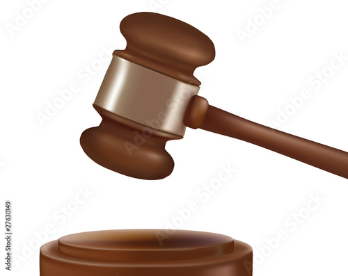 Judge gavel. Photo-realistic vector.