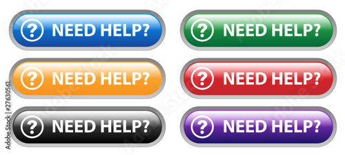 "NEED HELP?" Buttons Set (customer service hotline contact us)