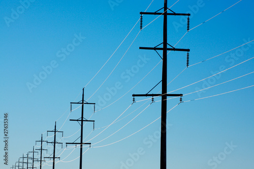 Sunlight reflecting on power lines
