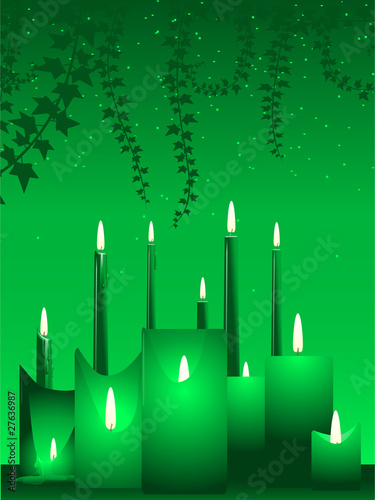 Candles and ivy