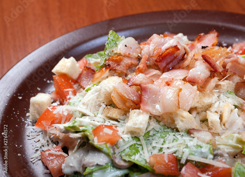 salad with bacon and vegetable