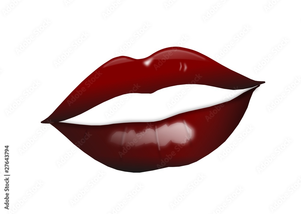 Kiss, red lips illustration