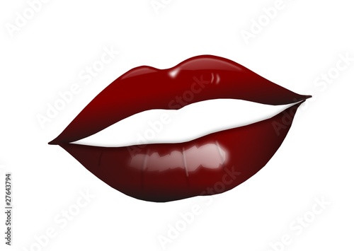 Kiss, red lips illustration