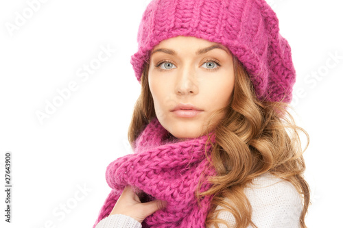 beautiful woman in winter hat