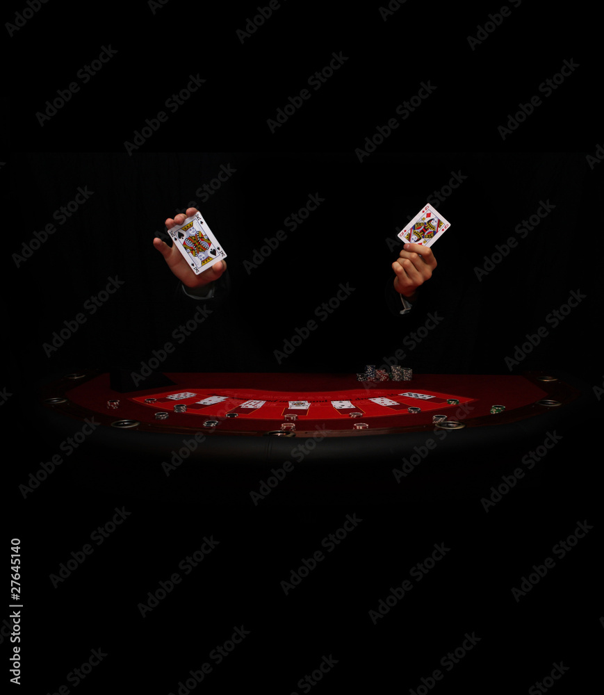 Naklejka premium kasyno - Karty - Żetony - Hazard