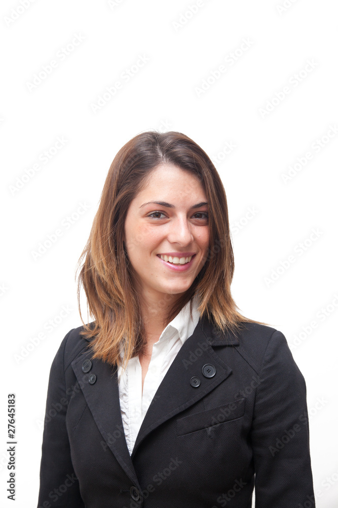 Beautiful smiling business woman isolated on white Beautiful smiling business woman isolated on white