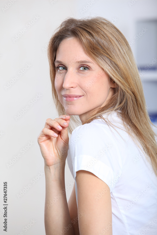Closeup of beautiful businesswoman in the office Closeup of beautiful businesswoman in the office