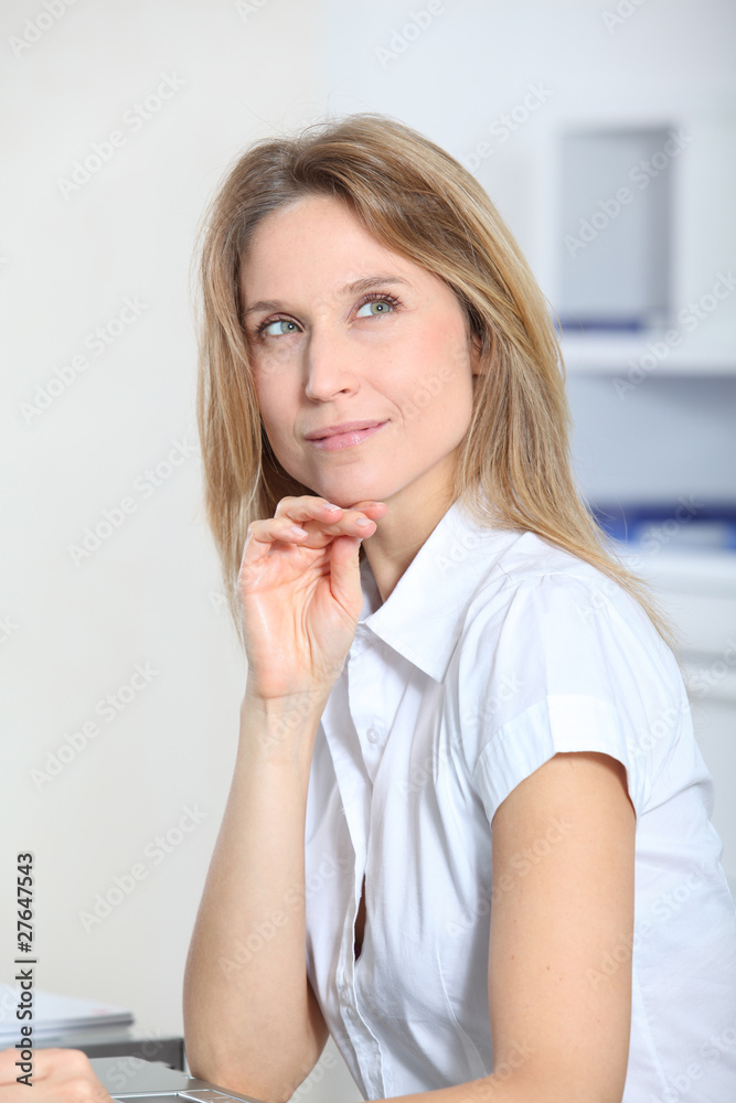 Closeup of beautiful businesswoman in the office Closeup of beautiful businesswoman in the office