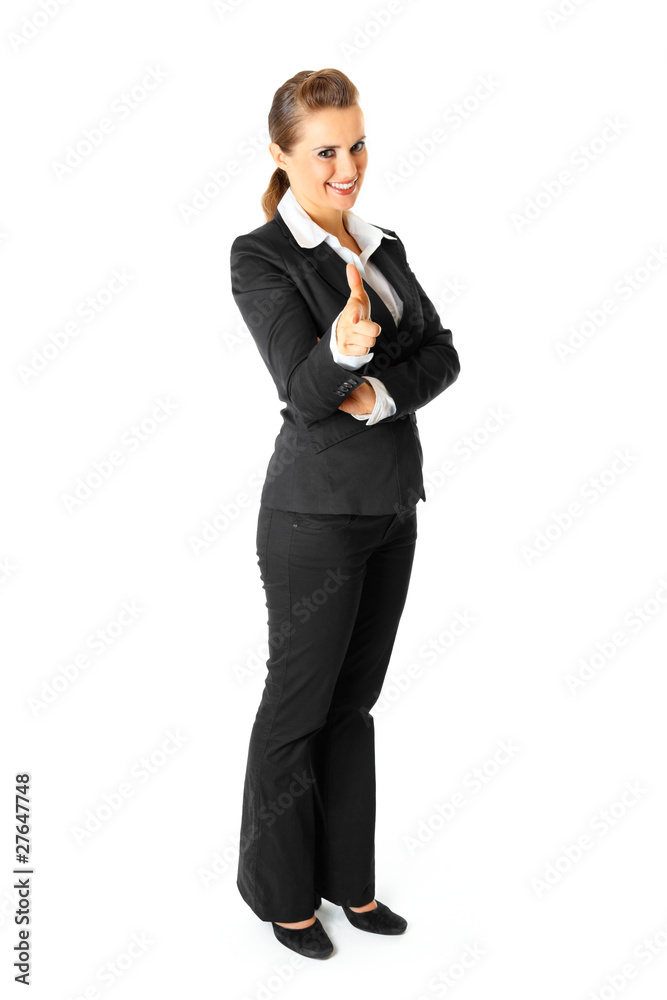 Friendly modern business female pointing finger at you Friendly modern business female pointing finger at you