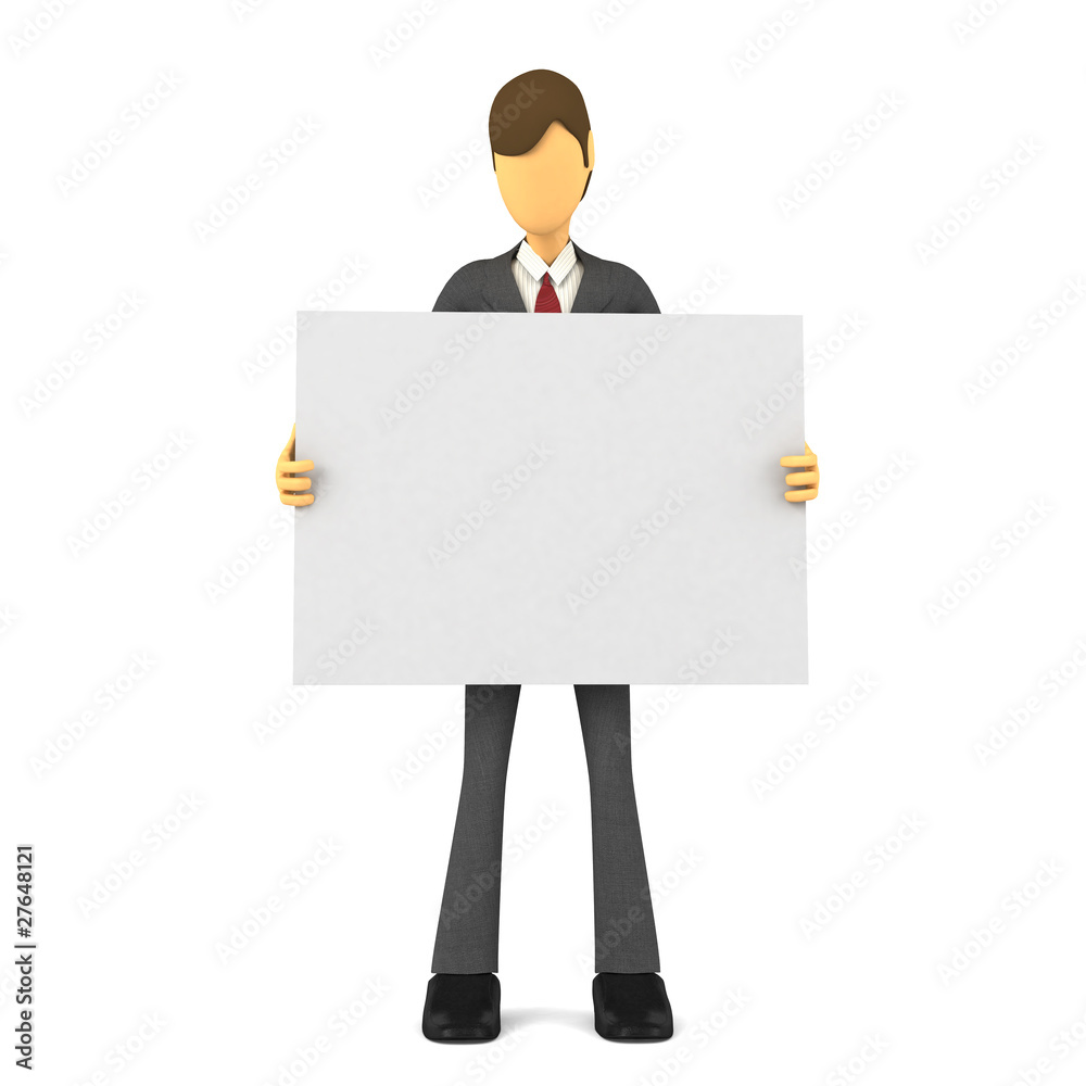 3d Businessman: Blank Poster Template 3d Businessman: Blank Poster Template