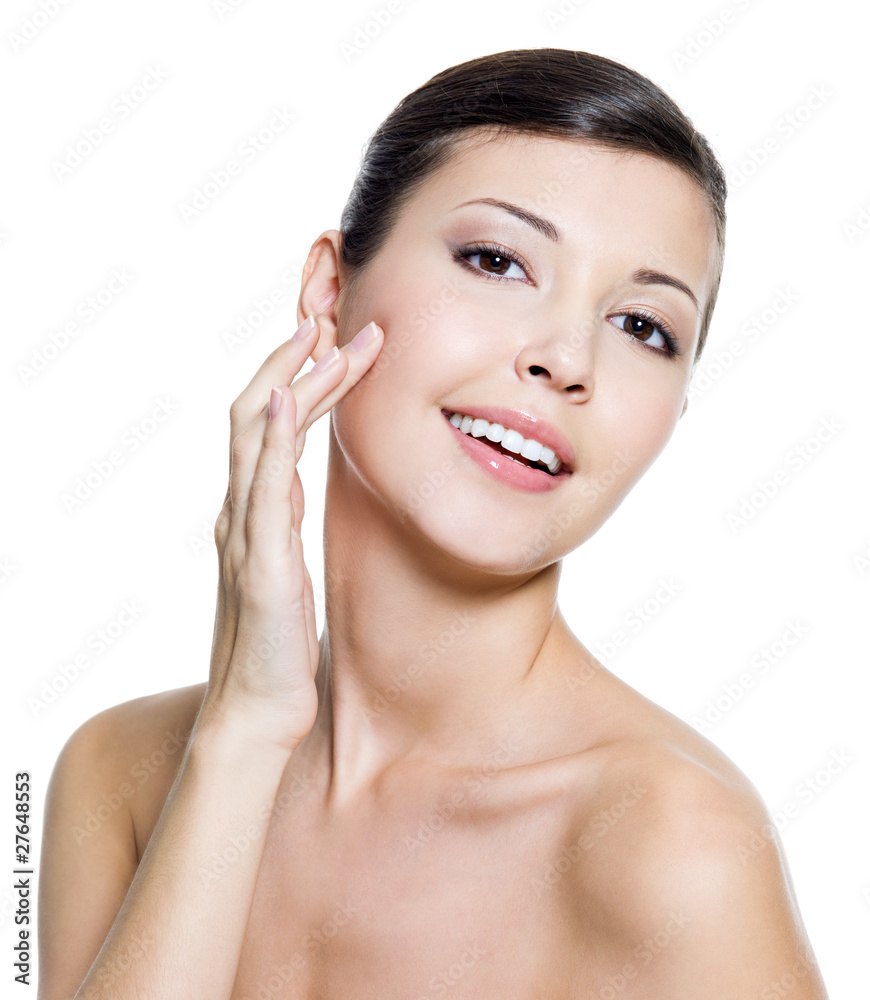 Happy attractive woman with health skin of a face