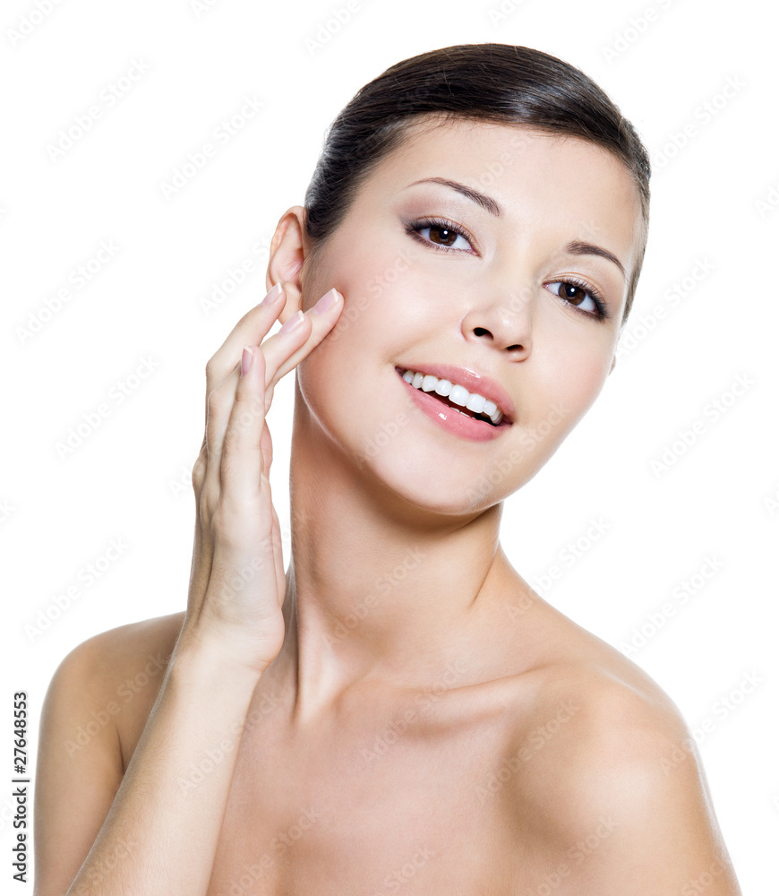 Happy attractive woman with health skin of a face Happy attractive woman with health skin of a face