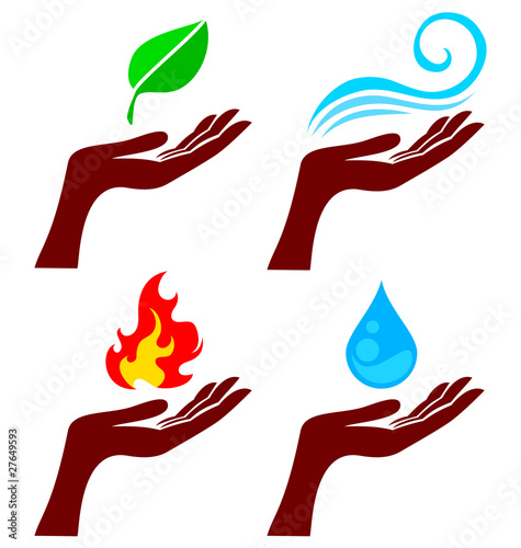 Hand with nature elements