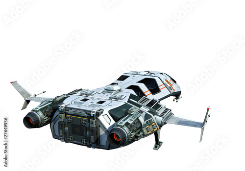 Fototapeta Naklejka Na Ścianę i Meble -  spaceship going home white background