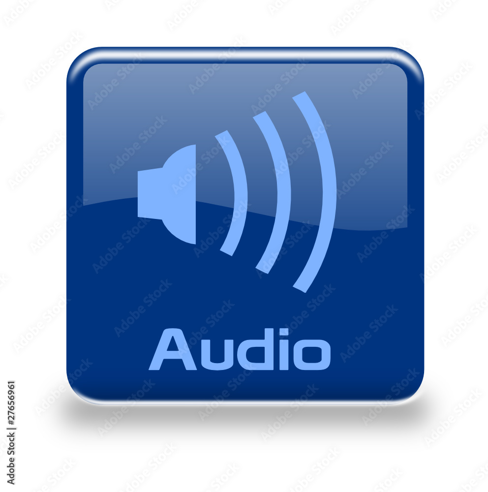 Button Audio blau