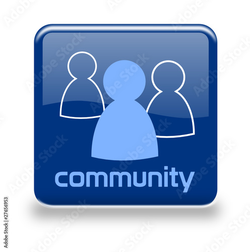 Button Community blau