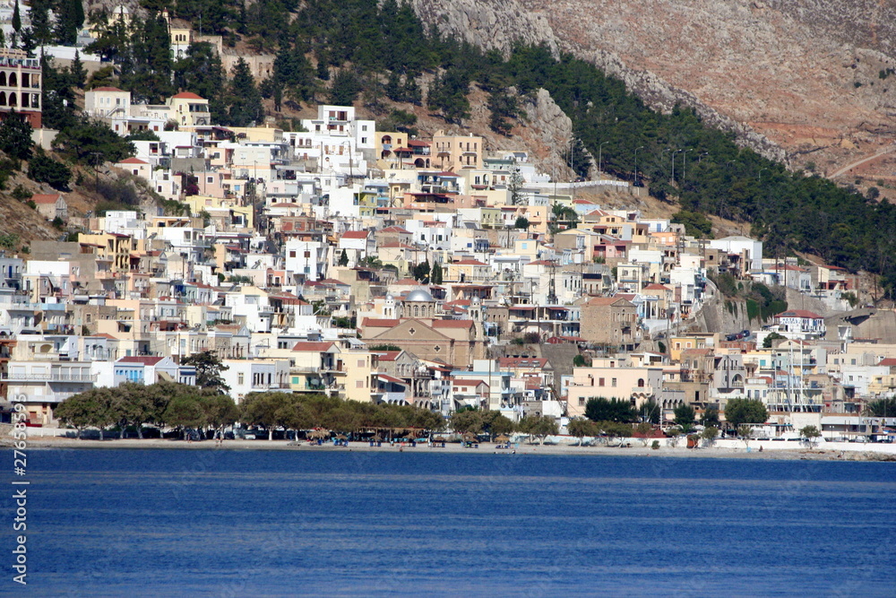 città di Kalymnos sulla costa dell'isola