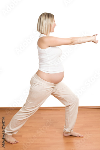 pregnant woman practicing physical exercise