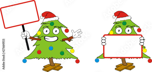 xmas pine tree signboard pack collection in vector format
