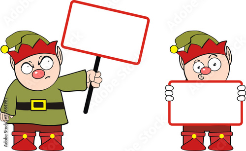 elf xmas cartoon signboard