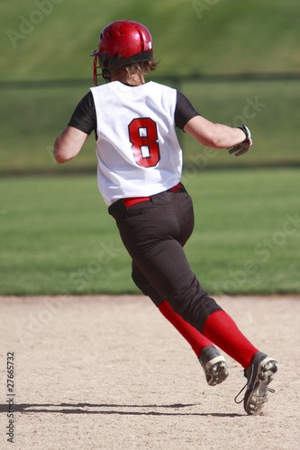 Softball player on the field