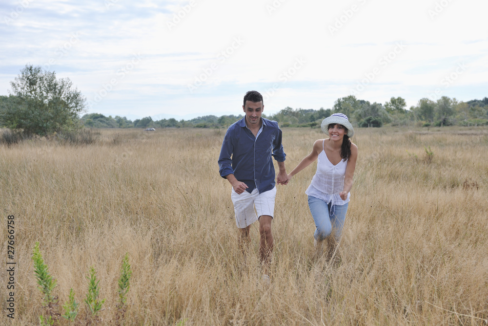 happy young couple have romantic time outdoor happy young couple have romantic time outdoor