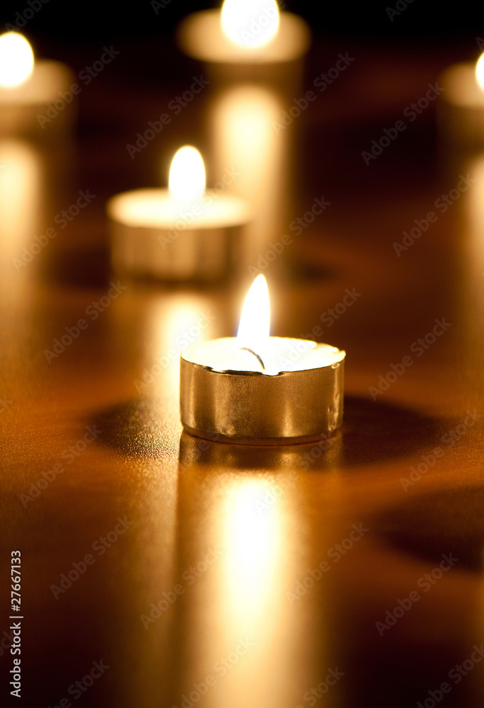 Many burning candles with shallow depth of field Many burning candles with shallow depth of field