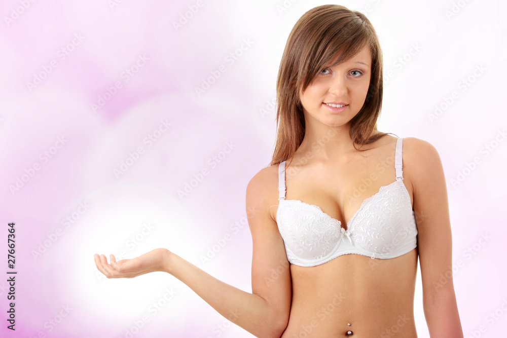 Obraz premium Young woman in underwear