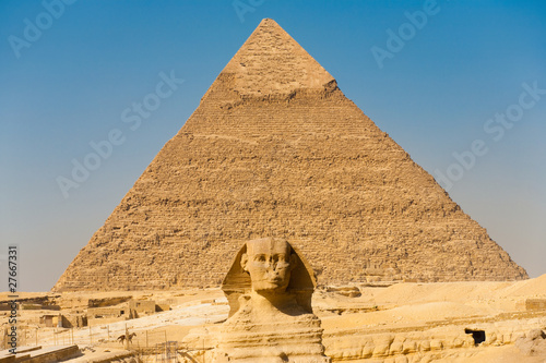 Sphinx Giza Pyramid Khafre Center