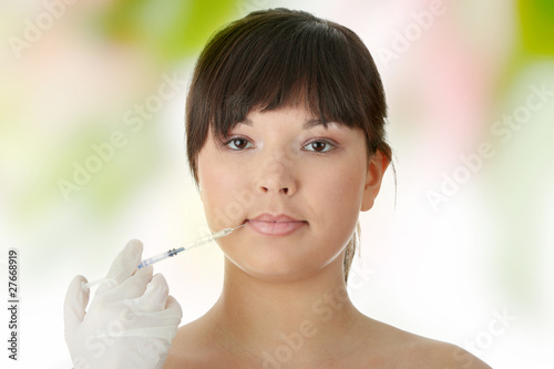 Woman getting botox injection