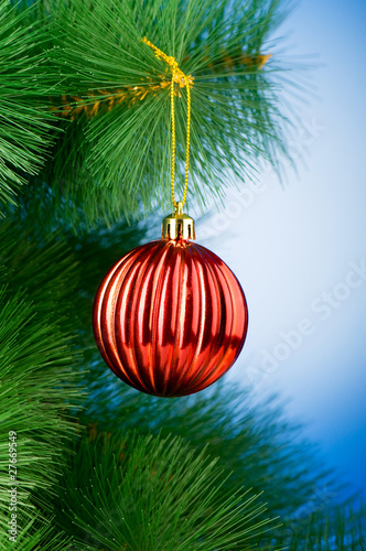 Christmas decoration on the tree - holiday concept