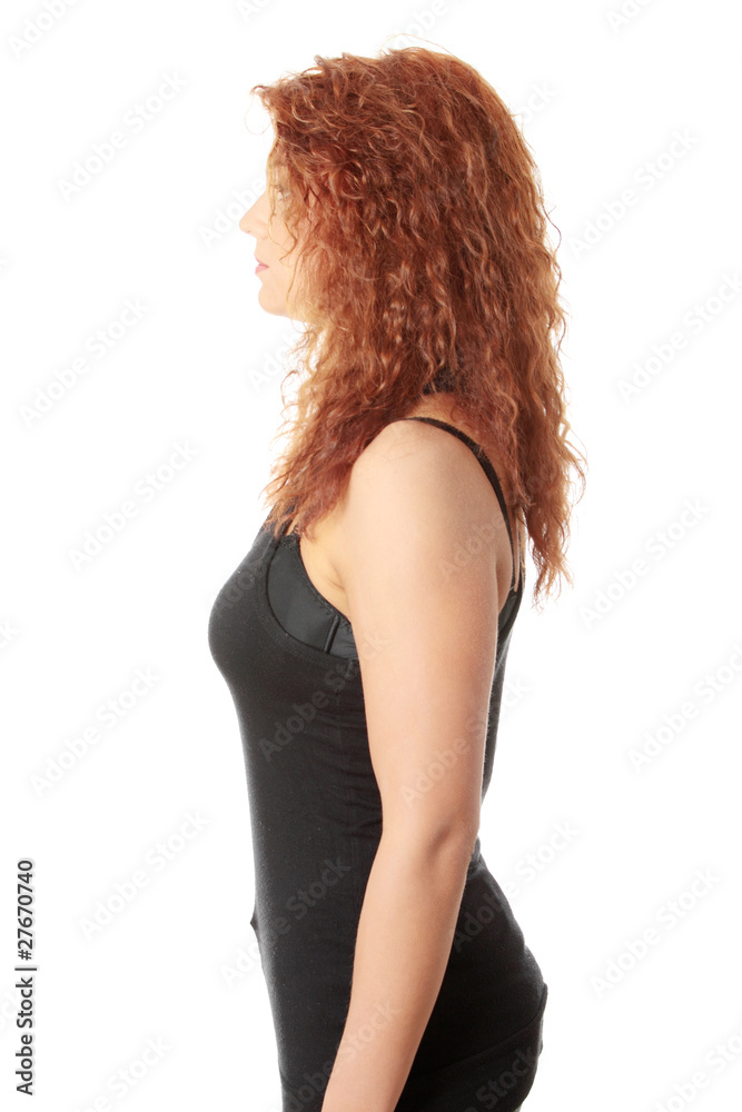 Fototapeta premium Casual young caucasian woman portrait