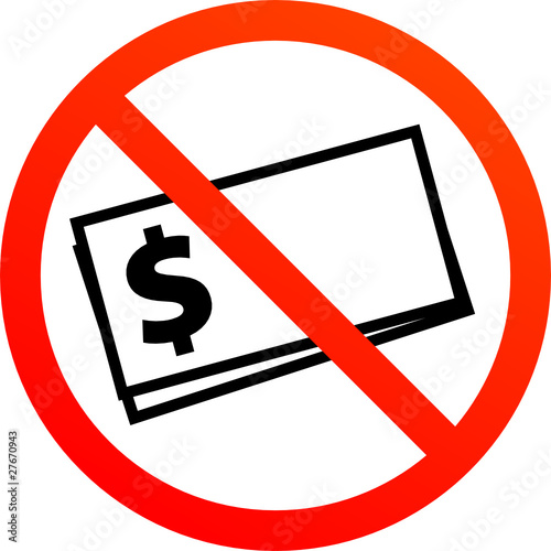 No cash sign