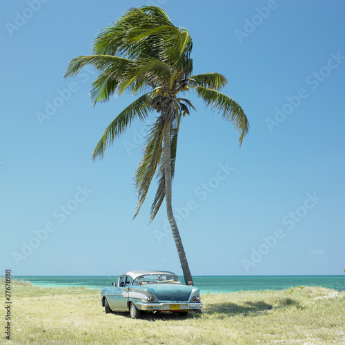 Photography old car, Playa del Este, Havana Province, Cuba