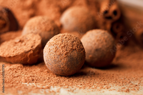 Billede på lærred chocolate truffles