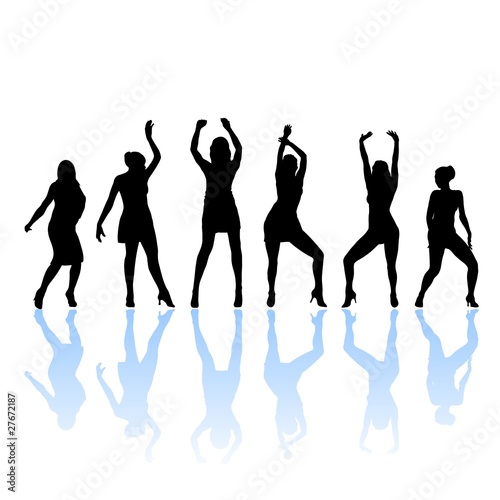 woman dancers silhouette