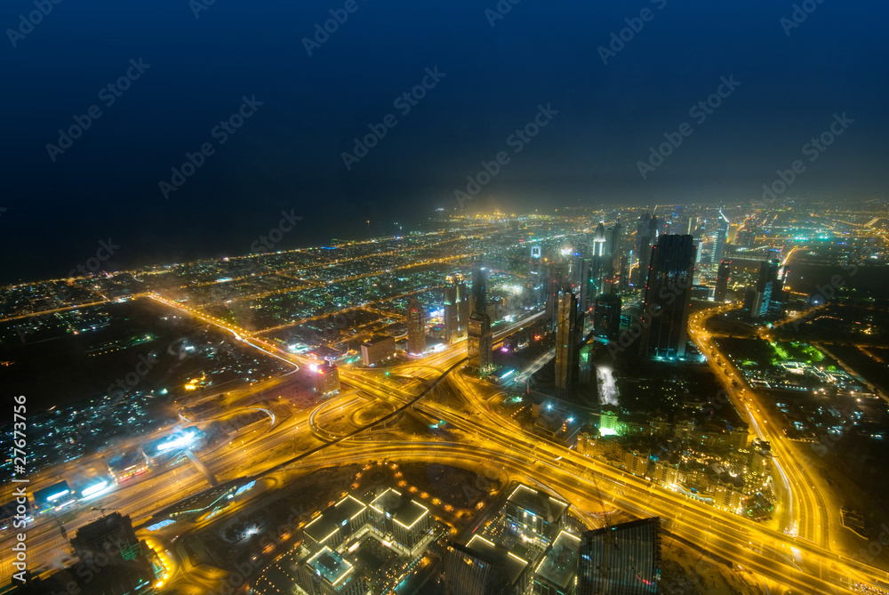 Fototapeta premium Panorama of down town Dubai city - UAE