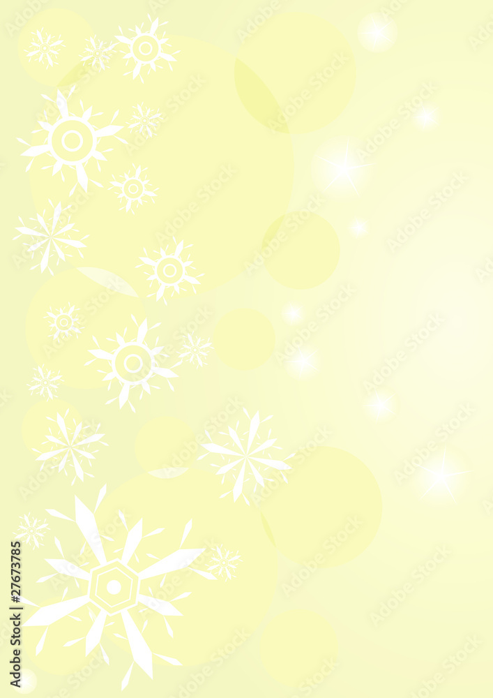 yellow background with snowflakes and lights yellow background with snowflakes and lights