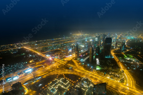 Panorama of down town Dubai city - UAE