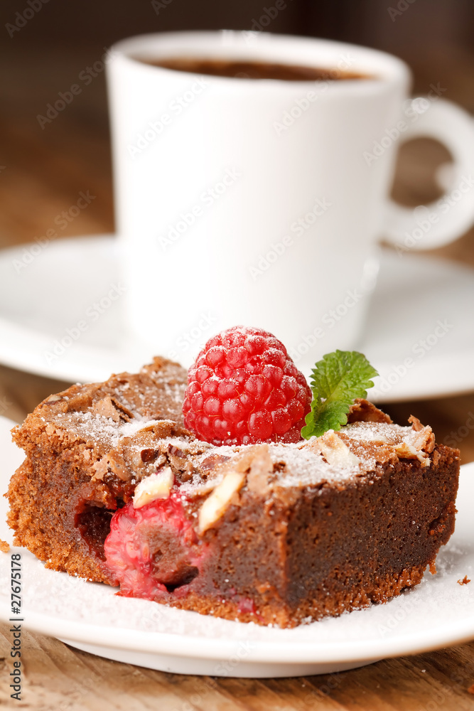 chocolate cake with raspberry chocolate cake with raspberry