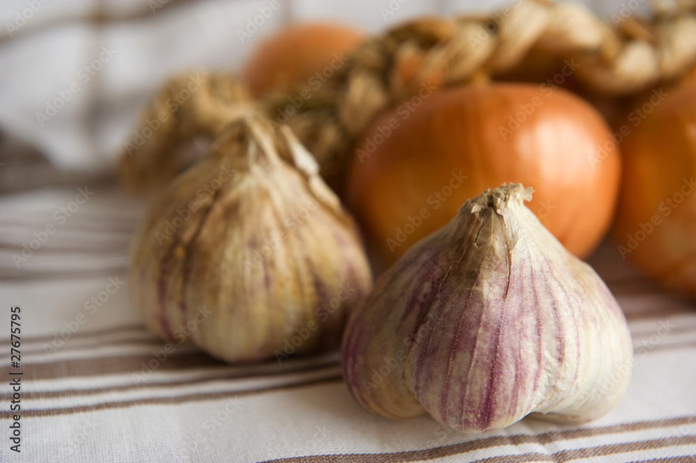 Fototapeta premium Garlic and onions