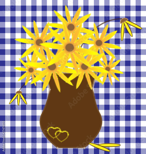 vase with yellow flowers